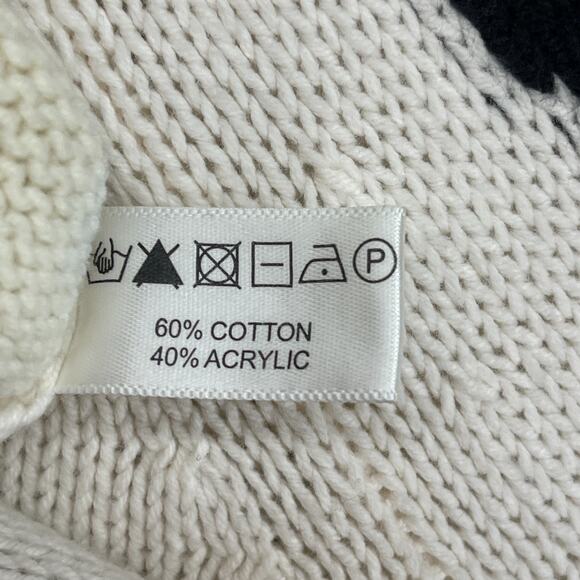 LISA TODD Sweater S Love Gear Hearts Rolled Hem Pullover Cotton Blend White - Picture 10 of 14